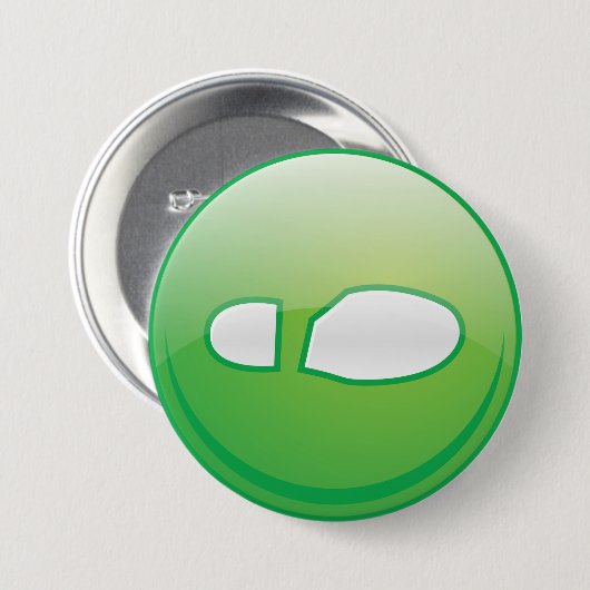Eco-Friendly Green Footprint Icon Button (Vorne & Hinten)