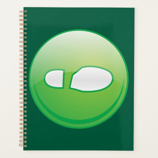 Eco-Friendly Green Footprint Icon Planer (Vorderseite)