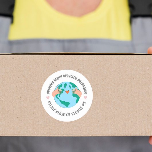 Eco-Friendly Recycled Packaging earth green Runder Aufkleber