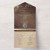 Eco-Friendly Rustic Wood Lights Wedding All In One Einladung (Innen Boden)
