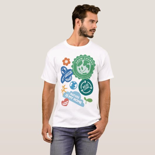Eco-Friendly Sticker Collection T-Shirt (Vorne ganz)