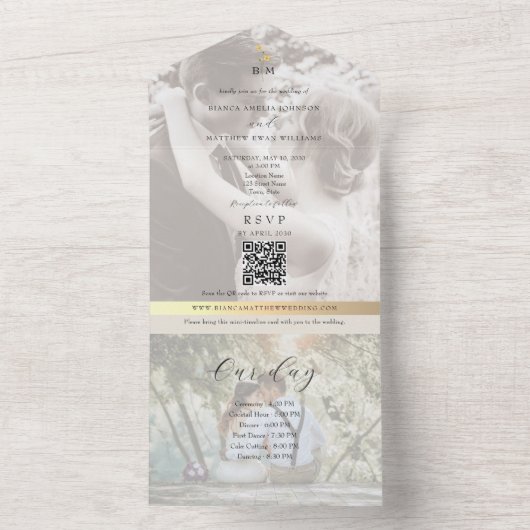 Eco-Friendly Wedding Timeline All In One Einladung (Innen Boden)