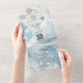 Eco Friendly Winter Wonderland Wedding All In One Einladung (Abreißen)