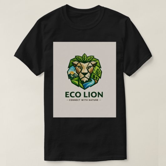 Eco-Nature Geometric Lion T-Shirt (Design vorne)