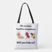 Eco Nurture Our World White w/ black straps Tasche (Rückseite)