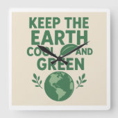 Eco Wall Clock Quadratische Wanduhr (Vorderseite)