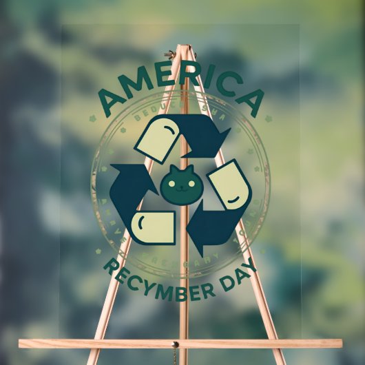 Eco Warrior Recycle Day Shirt Acrylschild (Neutral)