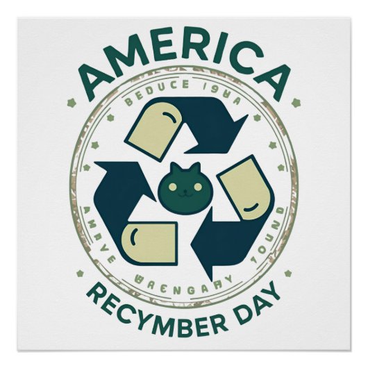 Eco Warrior Recycle Day Shirt Poster (Vorderseite)