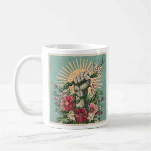 Eco-Widerstands-Solarpunk-Protest-Tasse Kaffeetasse (Links)