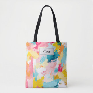 Ecobag mit Pastell Pinselstriche farbenfroh | Tasche