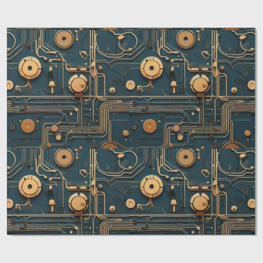 EcoFusion: Gerecycelt Tech-Hintergrundbild Geschenkpapier (Flach)