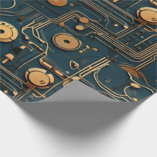 EcoFusion: Gerecycelt Tech-Hintergrundbild Geschenkpapier (Ecke)