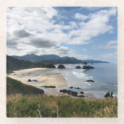 Ecola Staat Beach, Oregon Glasuntersetzer (Vorderseite)