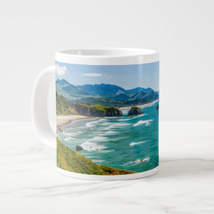 Ecola State Park, Oregon. Panorama von Crescent Jumbo-Tasse