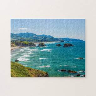 Ecola State Park, Oregon. Panorama von Crescent Puzzle