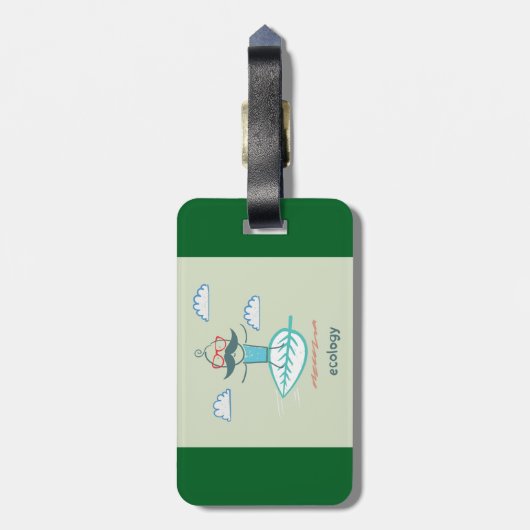 Ecology Surfer Sustainable Life Hipster Gepäckanhänger (Rückseite vertikal)
