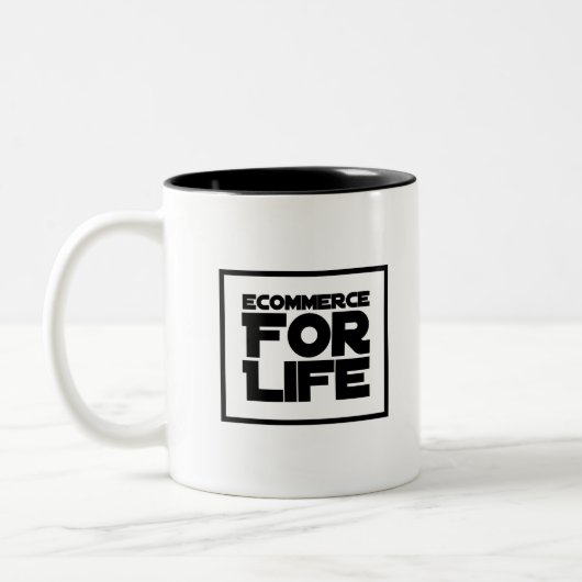 eCommerce for Life Zweifarbige Tasse (Links)