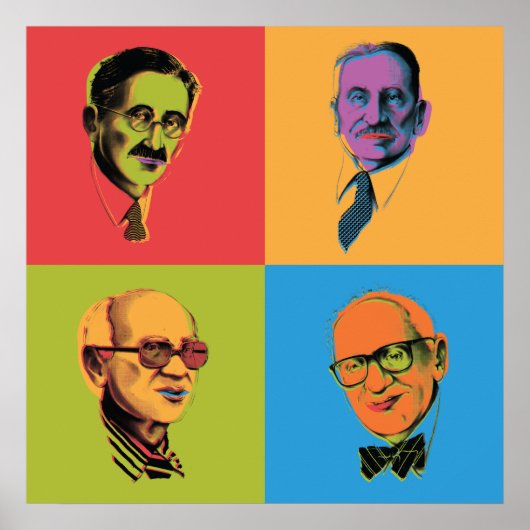 Econ Poster - Mises, Hayek, Rothbard, Friedman (Vorne)