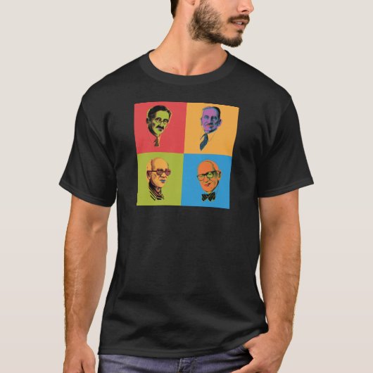 Econ T - Shirt - Mises, Hayek, Rothbard, Friedman (Vorderseite)