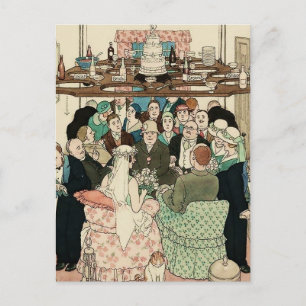 "Economy of Space" von W Heath Robinson Postkarte