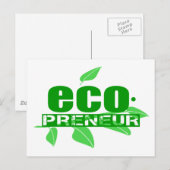 Ecopreneur mit Blätter, Zweig und Bindestrich Postkarte (Vorne/Hinten)