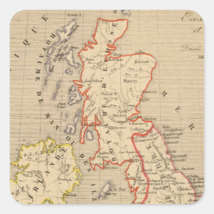 Ecosse, Irlande et Man en 1100 Quadratischer Aufkleber