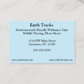 Ecotourism Resort Wilderness Guide Business Card Visitenkarte (Rückseite)