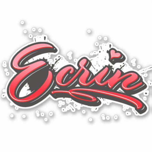 Ecrin red Heart Graffiti Aufkleber Sticker (Vorderseite)