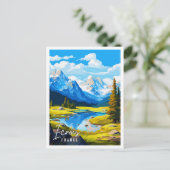 Ecrins France Vintage Reise Illustration Postkarte (Stehend Vorderseite)