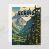 Ecrins National Park Travel Poster Postkarte (Vorne/Hinten)