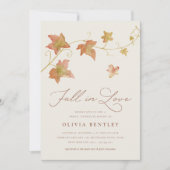 Ecru | Autumn Leaves Fall Bridal Shower Einladung (Vorderseite)