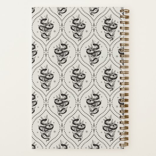 Ecru | Botanical Snake Personalized Notizblock (Rückseite)