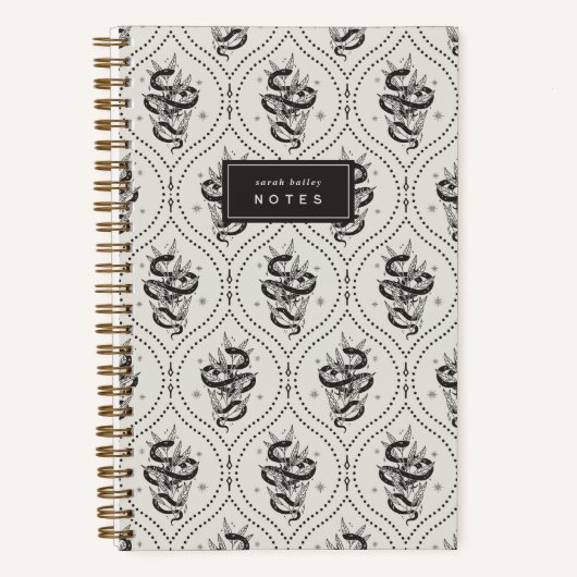 Ecru | Botanical Snake Personalized Notizblock (Vorderseite)