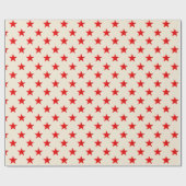 Ecru Bright Red Stars Geschenkpapier (Flach)