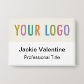 Ecru Button Back Button Abzeichen mit Logo Big Nam (Vorderseite)