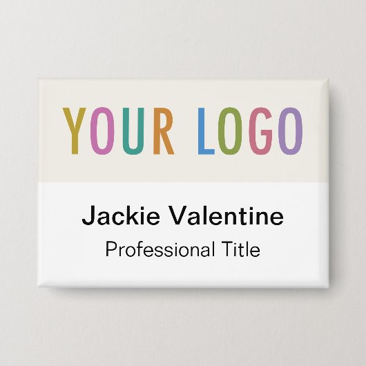 Ecru Button Back Button Abzeichen mit Logo Big Nam (Vorderseite)