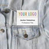 Ecru Button Back Button Abzeichen mit Logo Big Nam (Insitu)