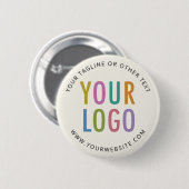 Ecru Button Back Button mit Logo Rund um benutzerd (Vorne & Hinten)