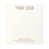 Ecru Cream Ivory Notepad Benutzerdefiniertes Logo Notizblock (Vorderseite)