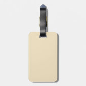 Ecru Cream Luggage Tag Gepäckanhänger (Rückseite vertikal)