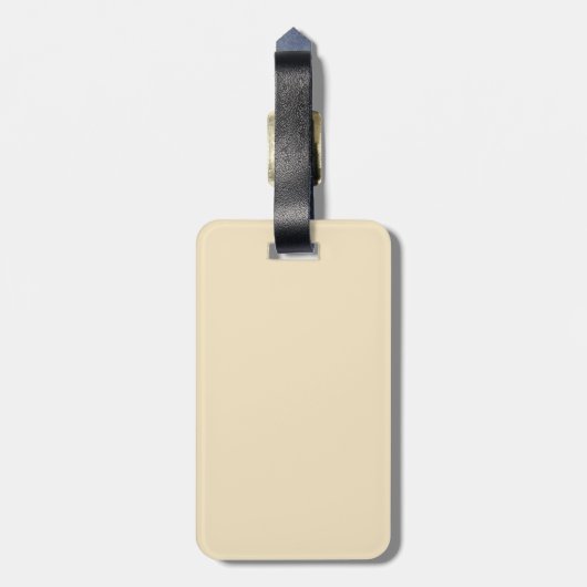 Ecru Cream Luggage Tag Gepäckanhänger (Rückseite vertikal)