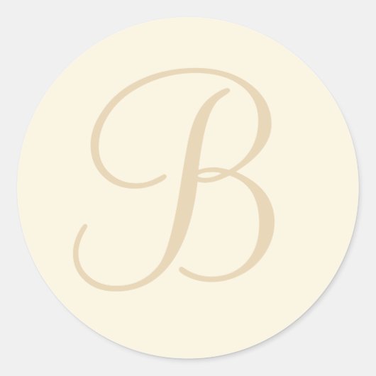 Ecru & Cream Mit Monogramm Umschlag Aufkleber / Ge (Vorderseite)