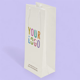 Ecru Cream Wine Gift Bag Business Logo Werbung Geschenktüte Für Weinflaschen
