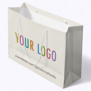 Ecru-Cremepapier-Geschenktasche für Unternehmen mi Große Geschenktüte