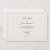 Ecru Dreams Simple Traditional Elegant Wedding Einladung (Vorderseite)
