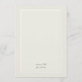 Ecru Dreams Triple Frame Traditionelle Hochzeit Menükarte (Rückseite)