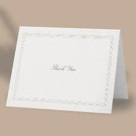 Ecru Dreifach Formal Elegant Modern Klassisch Hoch Dankeskarte
