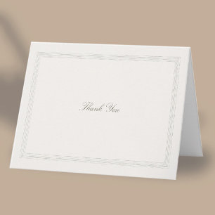 Ecru Dreifach Formal Elegant Modern Klassisch Hoch Dankeskarte