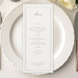 Ecru Dreifach Formal Elegant Modern Klassisch Hoch Menükarte