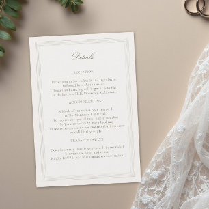 Ecru Dreifach Formell Elegant Klassisch Hochzeitsd Begleitkarte